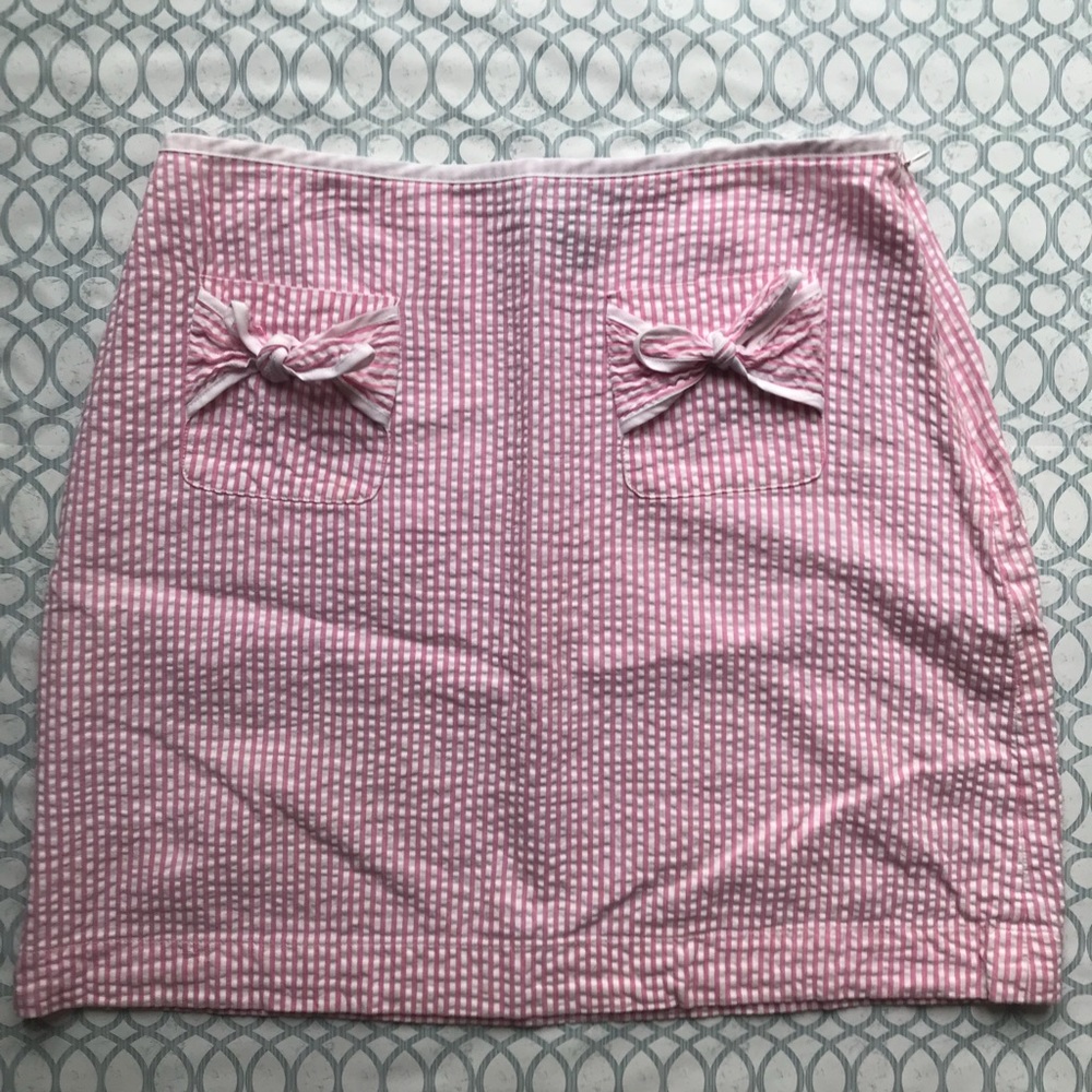 Pink Seersucker Skirt, Sz 10